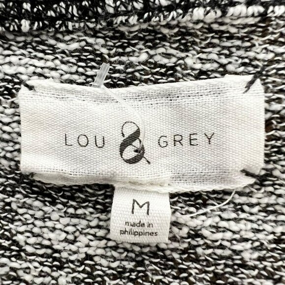 Lou & Grey Womens Short Sleeve Top Drawstring Hem Black/White Medium - Picture 7 of 8